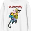 Ed Edd N Eddy Bike Ride Crew Neck Long Sleeve White Adult Sweatshirt - 2 of 3