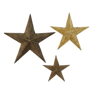 Set of 3 Metal Stars Indoor Outdoor Wall Decors - Olivia & May - 1 of 4