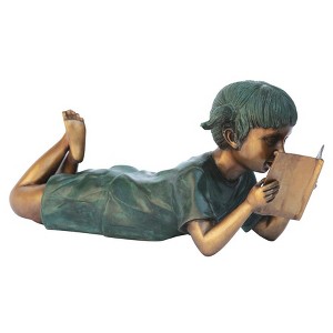 Design Toscano Bookworm Girl, Garden Reader Bronze Statue - 1 of 4