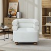 LuxenHome Modern Upholstered Ivory Barrel Accent Chair with Wood Ball Legs Beige - image 3 of 4