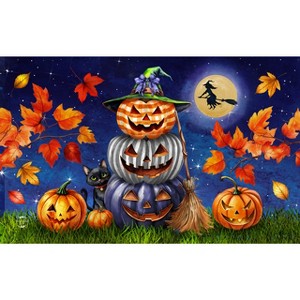 Briarwood Lane Doormat 30x18 Indoor Outdoor Halloween Pumpkin Stack For Halloween Doormat - 1 of 4