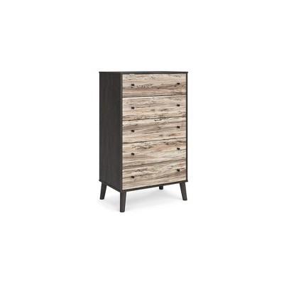 Signature Design by Ashley Contemporary Piperton Chest of Drawers, Two-tone Brown/Black