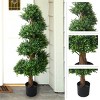 Pure Garden Faux Boxwood Artificial Tree - Realistic Plastic Topiary and Weighted Pot for Indoor or Outdoor - 4 of 4