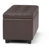 NicBex Multi-functional Ottoman with Storage, Ottoman Foot Rest with Safety Hinge and Tufted Top for Bedroom, Living Room, Dark Brown - 3 of 4