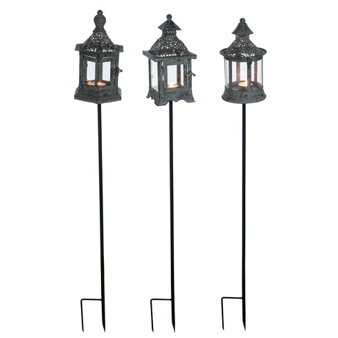 Transpac Metal Filigree Lantern Y/S Set of 3 Spring Home Decorations - image 1 of 1