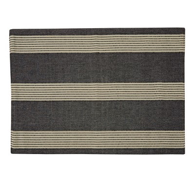 Split P Graphite Stripe Placemat Set - Gray