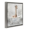 Stupell Industries Baby Giraffe Bath Time Floating Frame Canvas Art, Gray, 25" x 25" - 2 of 4