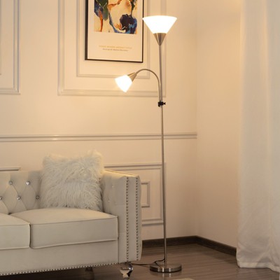 Aukfa 71.3" Tochiere Floor Lamp – Minimalist Modern Lighting with Adjustable Reading Light