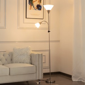 Aukfa 71.3" Tochiere Floor Lamp – Minimalist Modern Lighting with Adjustable Reading Light - 1 of 4