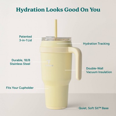 Reduce 40oz Cold1 Vacuum Insulated Tumbler Mug Light Yellow: Dishwasher-Safe, Portable Drinkware