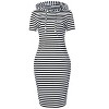 Women's Short Sleeve Hooded Sweatshirt Dress, Pullover Casual Hoodie Midi Dress - 4 of 4