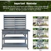 YOOCOZZ Fir Wood Mobile Garden Potting Bench & Kitchen Cart with Ample Storage and Stainless Steel Top - 3 of 4