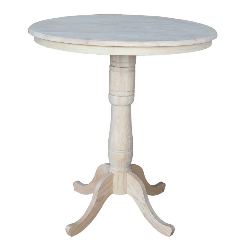 36" Round Top Pedestal Table Unfinished - International Concepts, 1 of 6