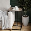 JIONJOY C-Shaped End Table with Beaded Tray Top - Space-Saving Farmhouse Snack Table for Couches - 3 of 4