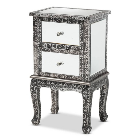 Black deals silver nightstand