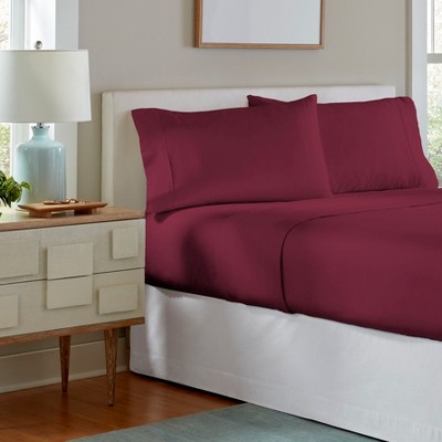 King Merlot Cotton Flannel Sheet Set