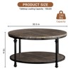 Round Coffee Table, 2 Tier Wooden Coffee Table with Storage, Farmhouse Center Tables for Living Room - 2 of 4