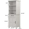 Tall Bathroom Storage Cabinet,Wooden Floor Cabinet with Glass Door, Freestanding StorageOrganizer with 1 Drawer  for Bathroom, Kitchen, Living Room - 2 of 4