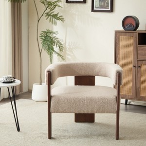 Christopher Knight Home Noah Modern Rubberwood Upholstered Accent Arm Chair - 1 of 4
