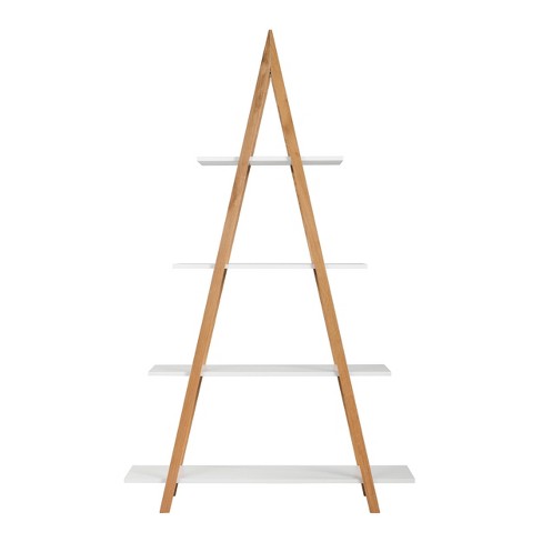 White and online oak ladder shelf