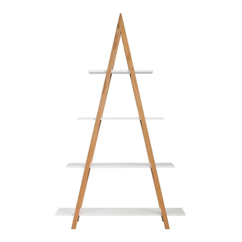 66.5&#34; Abacus Ladder Bookshelf Oak and White - Universal Expert, 1 of 10