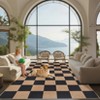 Washable Modern Living Room Rugs, Gingham Check Non Slip Bedroom Carpet, Geometric Checkered Indoor Floor Rugs for Dining Room - 3 of 4