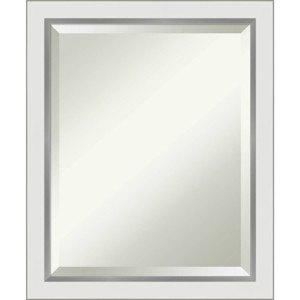 Amanti Art 19" x 23" Eva Narrow Framed Wall Mirror Silver : Modern Beveled, No Assembly Required - 1 of 4
