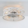 Bella Depot 20" Distressed White Metal Caged Ceiling Fan with Light and Remote, 3-Speed Industrial Reversible Flush Mount Fan - 2 of 4