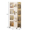 FONTOI 4-Tier Rolling Storage bookcase with Wheels, Large Capacity Storage bins, Rolling Storage Organizer for Living Room Office, White, - 3 of 4