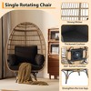 360° Swivel Egg Chair, Oversized Patio Rotating Basket Chair with Thick Cushion and Steel Frame Stand - 4 of 4