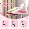 Yinvani Kids Desk and Chair Set, Height Adjustable Desk and Chair Set with Tilt Desktop, Storage Drawer & Book Stand, Pink - 4 of 4