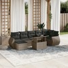 vidaXL 8 Piece Patio Sofa Set with Cushions Gray Poly Rattan - without storage - 2 of 4