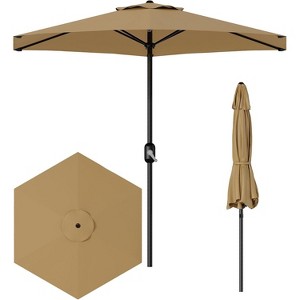 10FT Outdoor Patio Umbrella, Market/Table Umbrella with Push Button Tilt and Crank - 1 of 4