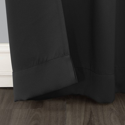 Black 95" Polyester Blackout Rod Pocket Curtain Panel