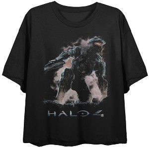 Halo Franchise Master Chief Women’s Black Cropped Tee - 1 of 4