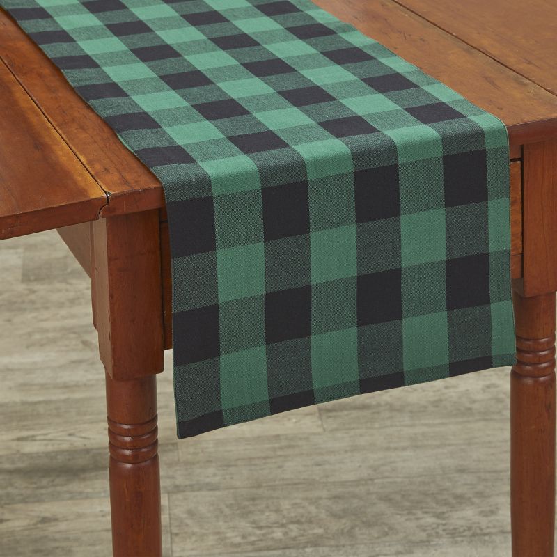 Park Designs Buffalo Check Backed Forest Green Table Runner 13" x 36", 2 of 5