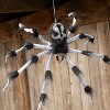 Morris Costumes 2.6 ft Light-Up Gray & Black Hairy Floating Spider Hanging Decoration - Black - 4 of 4