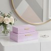 HomeRoots Set of Two Pink And Gold Faux Shagreen Nesting Storage Boxes With Lids - 2 of 4