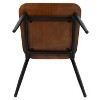 Merrick Lane Industrial Style Dining Chair with Rustic Wood Back and Seat and Gunmetal Steel Frame - Set of 2 - 3 of 4