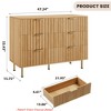 56 inch Wide Fluted Dresser w/ 6 Drawers, Wooden Chest with Metal Handles for Bedroom, Living Room - 2 of 4
