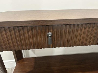 60" Laguna Nigel Fluted Wooden Console Table Brown - Threshold™ Designed With Studio Mcgee : Target