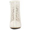 Allegra K Women's Lace Mesh Floral Embroidered Stiletto Heels Ankle Boots - 2 of 4