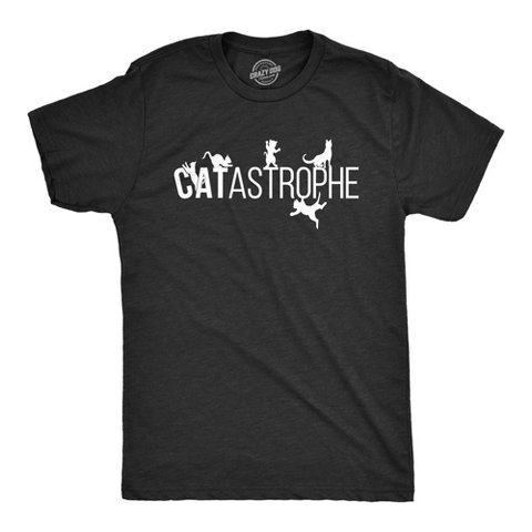 Мужские футболки Crazy Dog T-Shirts, Inc. Mens Catastrophe T Shirt Funny Sarcastic Cat Kitten Joke Graphic Tee for Guys - Crazy Dog Men's T Shirt For Cat Lovers Black S