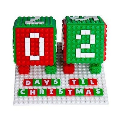 24 Day Countdown Advent Calendar Set, 713 Pieces, 1x1 Pixels, 3D Briks and AlphaBriks, Holiday Decorations, STEM Toy Set