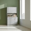 Mshliw 71" Tall Kitchen Pantry Cabinet with Microwave Stand, Hutch with Countertop, 6 Doors, Drawer & Adjustable Shelves for Dining or Storage - 3 of 4