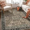 Coucheta Washable Vintage Floral Area Rug, Non-Slip Low Pile Carpet, Non-Shedding Retro Oriental Design Mat for Living Room, Bedroom, Dining Room - 4 of 4