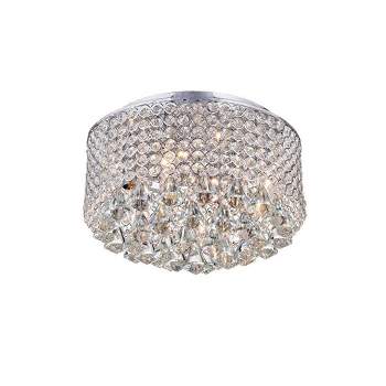 17" x 17" x 11" Crystal Ceiling Lamp Clear - Warehouse Of Tiffany