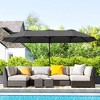 Aghana Digitals 13ft Double-Sided Patio Umbrella with Crank Lift, UPF30+ Polyester Fabric, Vents & - 3 of 4