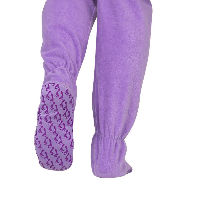 Footed Pajamas - Purple Rain Adult Hoodie Fleece Onesie, 4 of 5