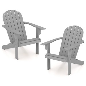 Tangkula 2PCS Patio Adirondack Chair w/ Inclined Seat High Backrest & Wide Armrests - 1 of 4